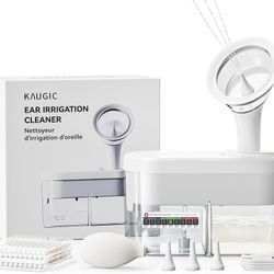 Electric Ear Wax Removal Kit for Adults, FSA-HSA-Eligible, Home Use One-Handed Ear Irrigation Flushing System, Big Dual Water Tank(Each 400ML), 1-Hole