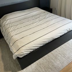 King Size Bed Black With Storage Drawers