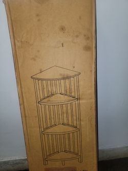 UNOPENED Folding 4-Tier Corner Shelf - Black
