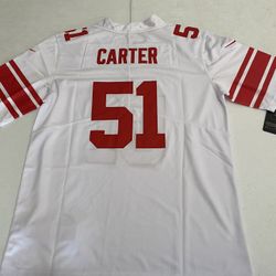 NY Giants #51 Carter Adult Sizes Small Up To 3XL 
