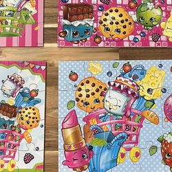 Shopkins 5-Pack Hard Puzzles In Wood Container