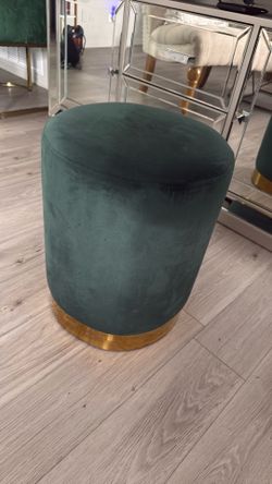 Emerald Green and Gold Accent ottoman/stool