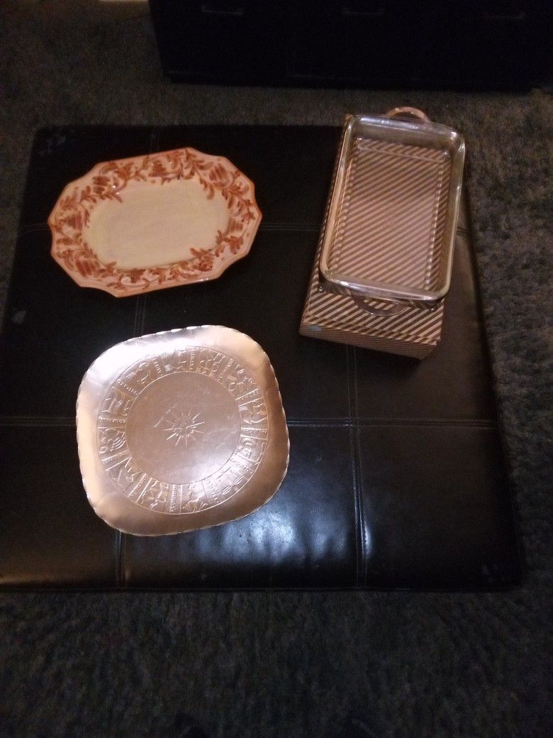 SELLING 3 ANTIQUE SERVING PLATTERS TOGETHER FOR JUST 20 BUCKS