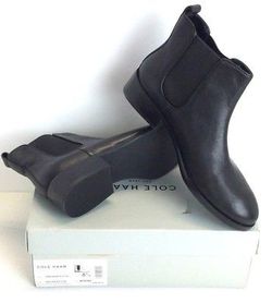Cole Haan Landsman Bootie Black Leather Pull on Ankle Boot Size 8