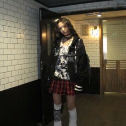 Black & white streetwear zip-up hoodie/jacket 
