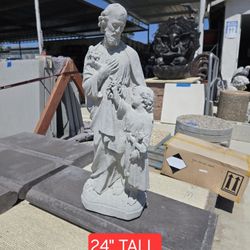 CONCRETE JOSEPH WITH JESUS STATUE  $60 EACH  ( 24" TALL)