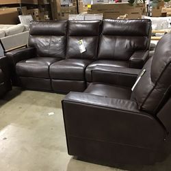 Leather Power Reclining Set 3pc 