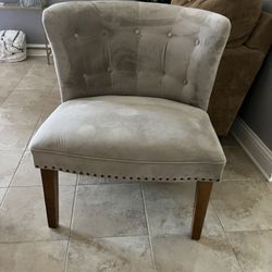 Taupe Tufted Accent Chair