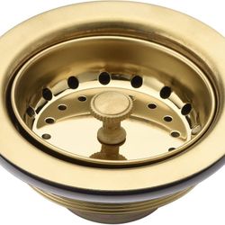 Luxier KS03-G 3-1/2 in. Drop-In Kitchen/Bar Sink Basket Strainer in Brushed Gold