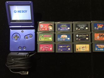 Nintendo Game Boy Advance GBA AGS-001+12 Games+1 Charger+Carrycase