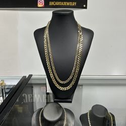 14k gold plated Cuban link chains