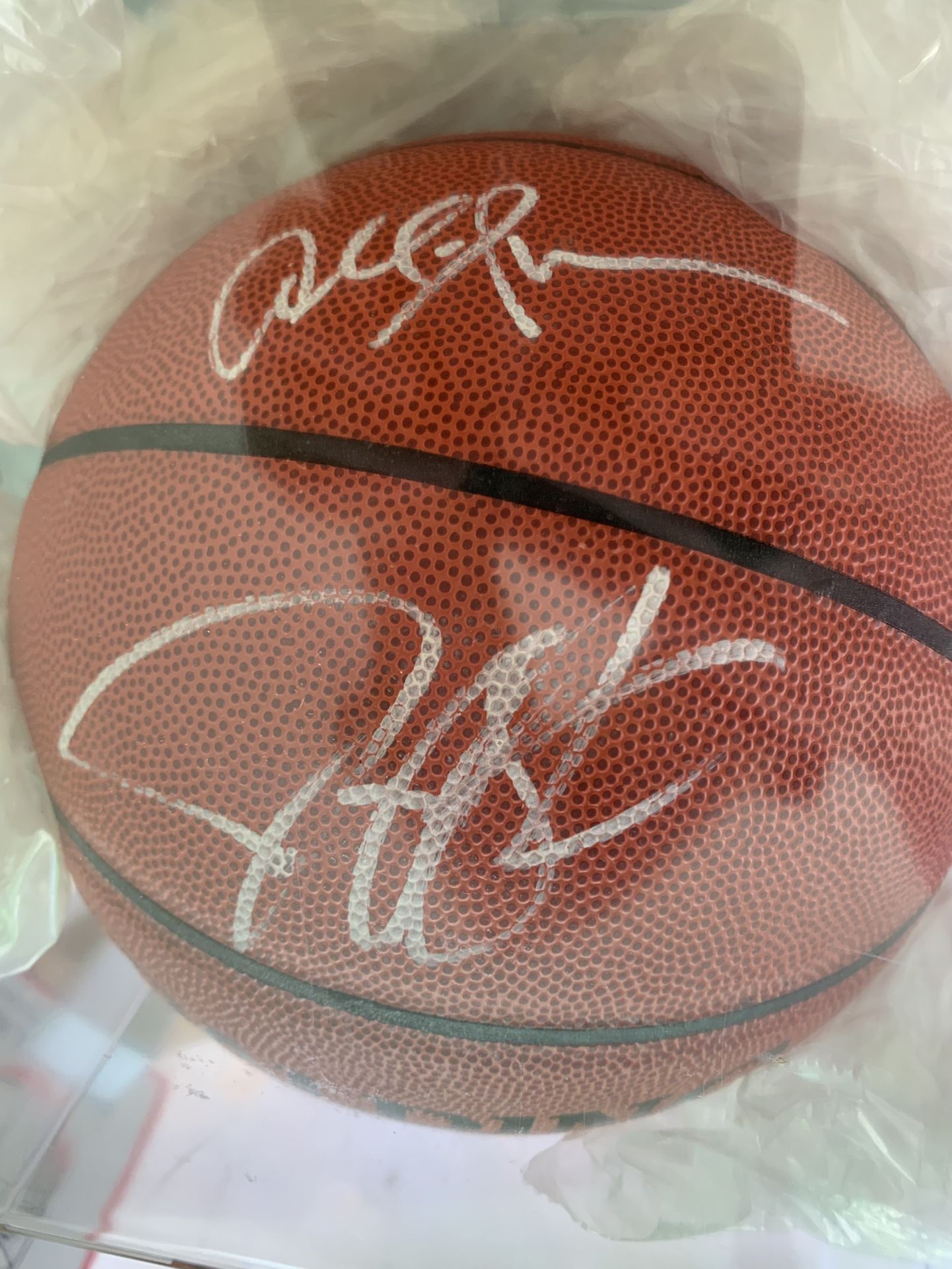 Allen Iverson And Jerry Stackhouse Signed Basketball 76ers HOF NBA 