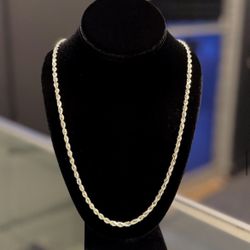 Solid 14k Yellow Gold Rope Chain