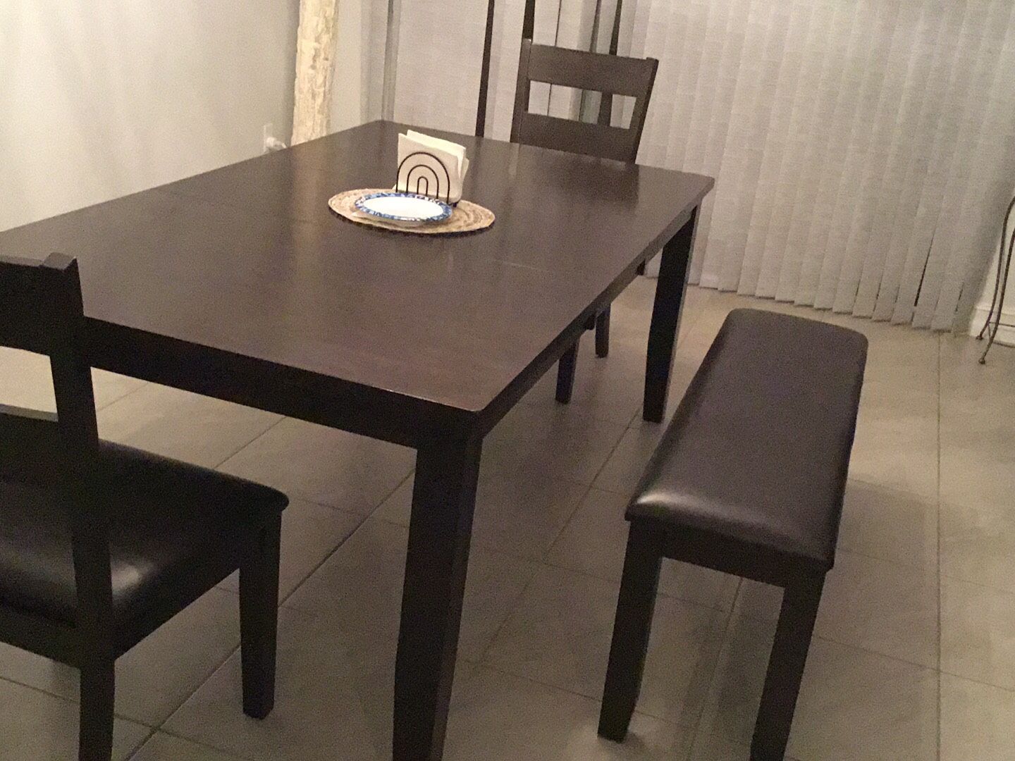 Dining/kitchen table With 4 Chairs And bench