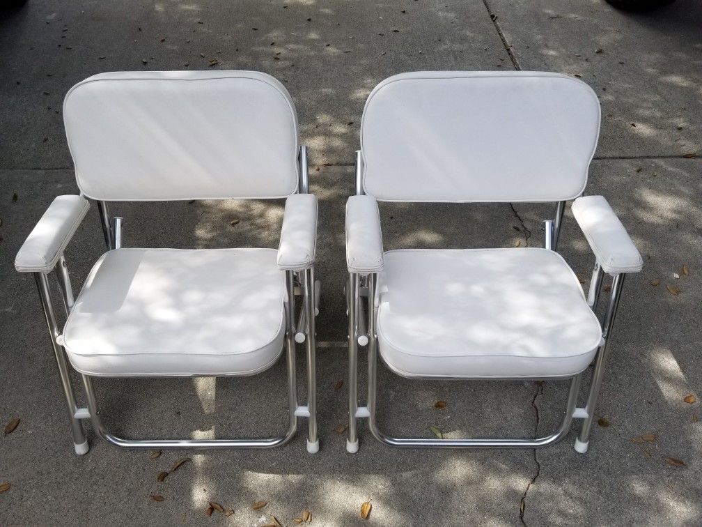 A pair SeaFit boat chairs. Originally from West Marine.