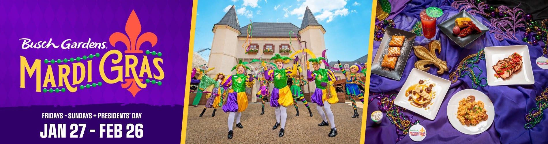 Busch Gardens Williamsburg - Mardi Gras Singleday Tickets