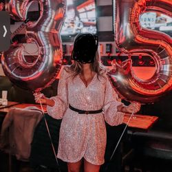 Beautiful Pink Sequin Long Sleeve Dress