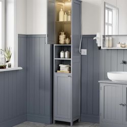 Tall Bathroom Cabinet with Lights