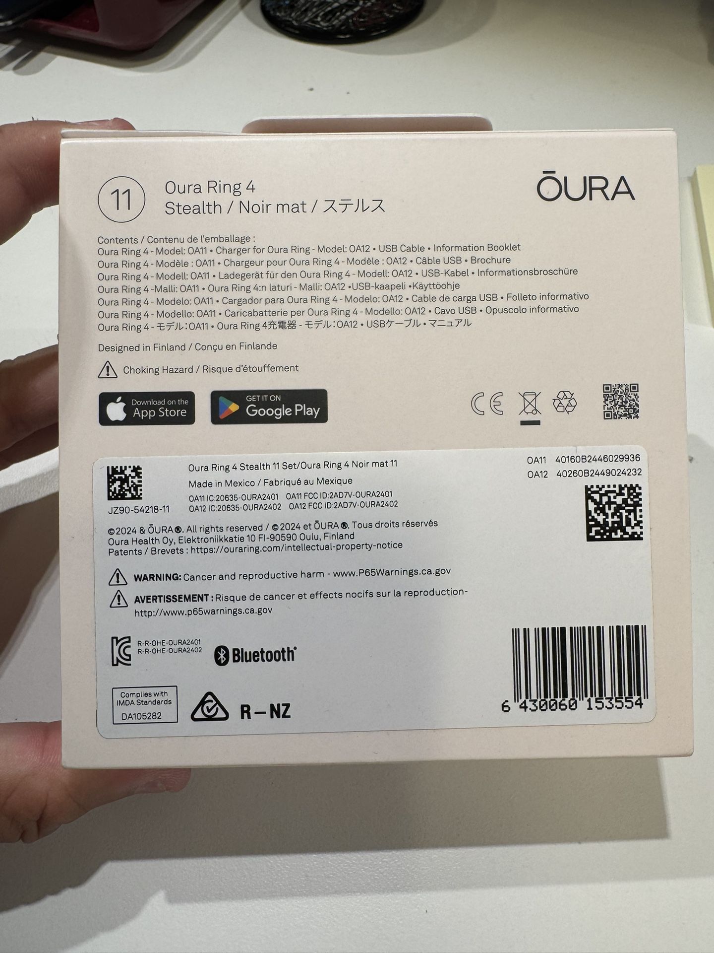 Oura Ring 4 Stealth Size 11