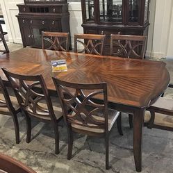7 Pcs Dining Room Set Dining Table and 6 Chairs Keegan 