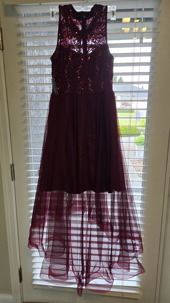 Burgundy Dress Cocktail Formal Evening