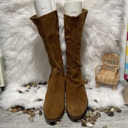 Nine West Frollic Slouch Brown Suede Leather Boots
