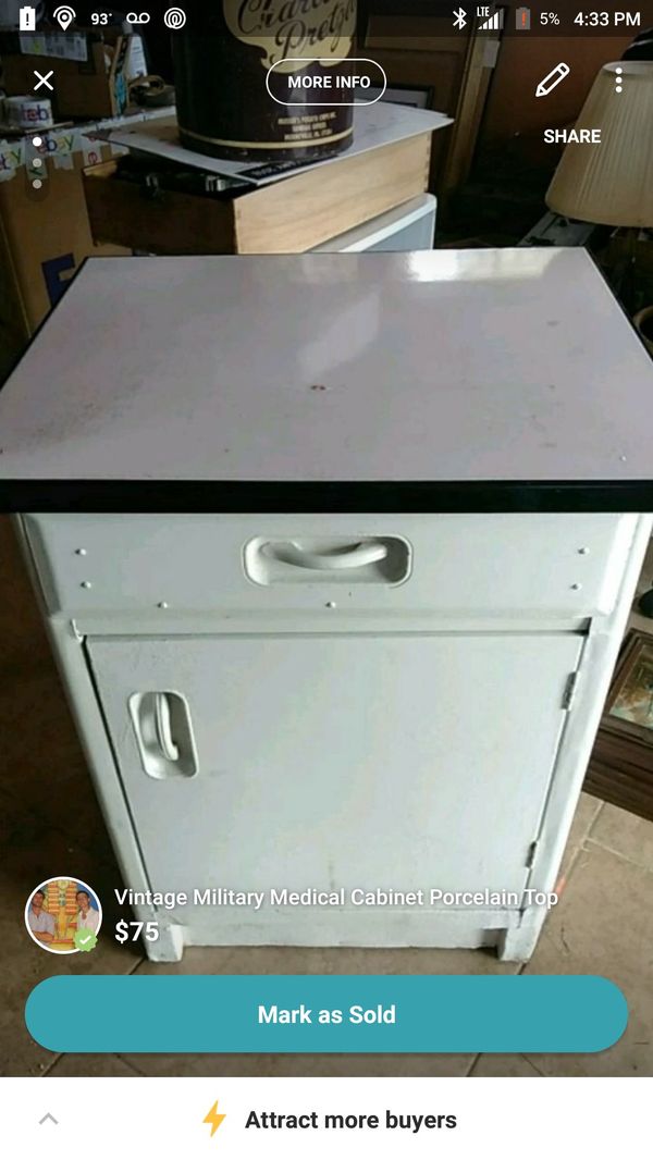 Vintage Military Medical Cabinet Porcelain Top For Sale In Jbsa