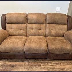 Free - Electric Power Reclining Sofa, 3-Seater Sofa with USB Ports