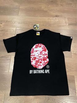 Large pink camp bape shirt