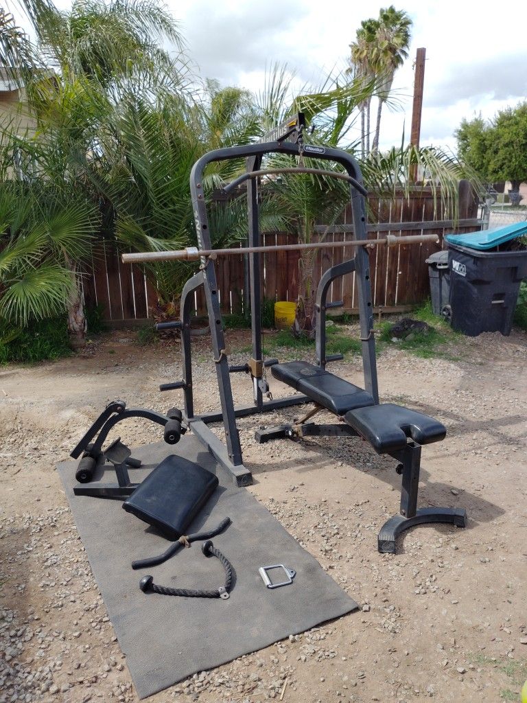 Squat Rack Bench Olympic Bar Pulley Attachments