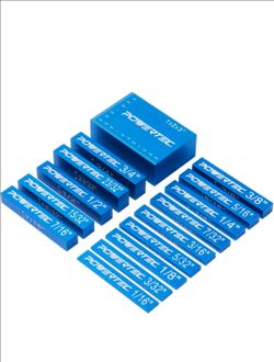 POWERTEC 15pcs Setup Blocks Height Gauge Set, Router Table Setup Bars for Router Bit/Table Saw Blade Height, Band Saw, Drill Press, Aluminum Marking G