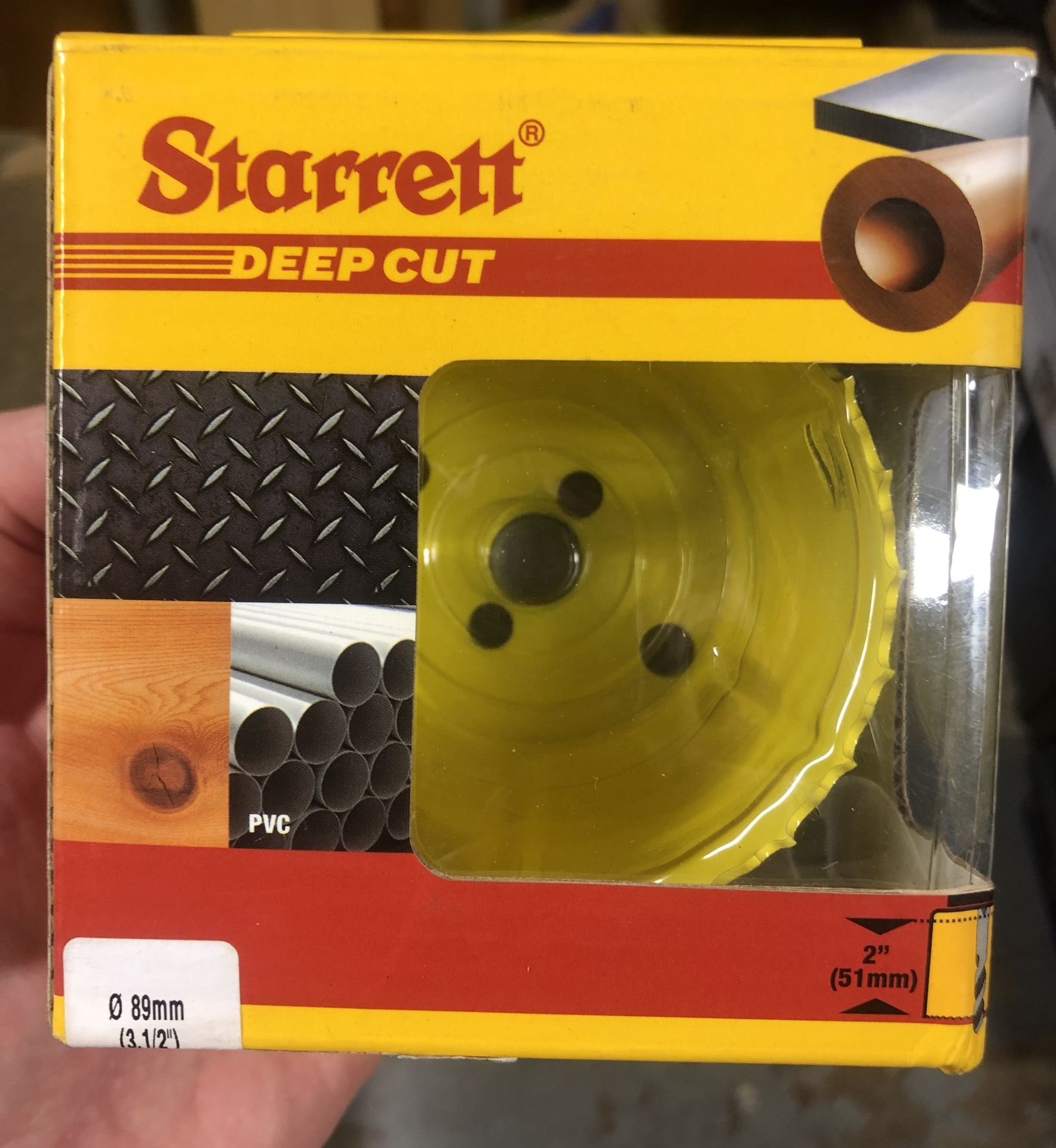Starrett 3-1/2” bi metal deep cut hole saw