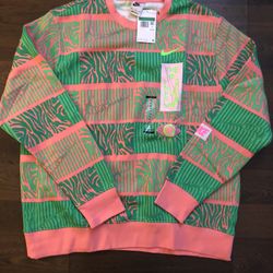 NIKE NSW Club Fleece Men's Trippy Safari Sweatshirt Coral Chalk Sz L/XL FN1469-611
