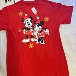 Mickey Minnie Mouse Christmas Tshirt Médium Size