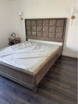 California King solid wood bed frame