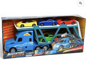 Toy Truck Play Set – 12-Piece Carrier with Cars & Accessories