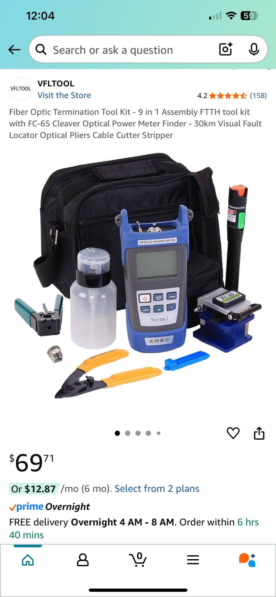 Fiber Optic Termination Tool Kit - 9 in 1 Assembly FTTH tool kit