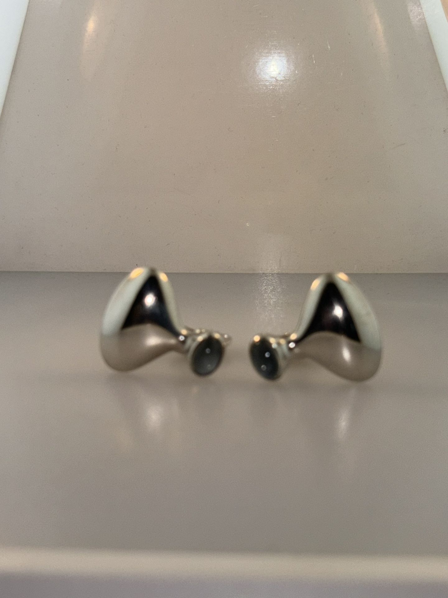 Georg Jenson Sterling Silver Denmark Moonstone Cuff Links