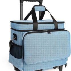 Sewing Machine Case with Wheels, Rolling Sewing Machine Tote for Carrying, Fits for Most Machines