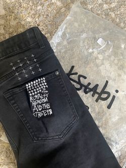 Ksubi Black Jeans with Cross Embroidery