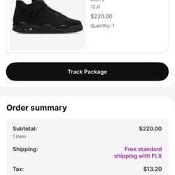 Jordan 4 Black Cat Size :12 DS