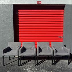 IKEA CHAIR SET OF 4/ GREY FABRIC/ WITH COVERS/ IN GOOD CONDITION