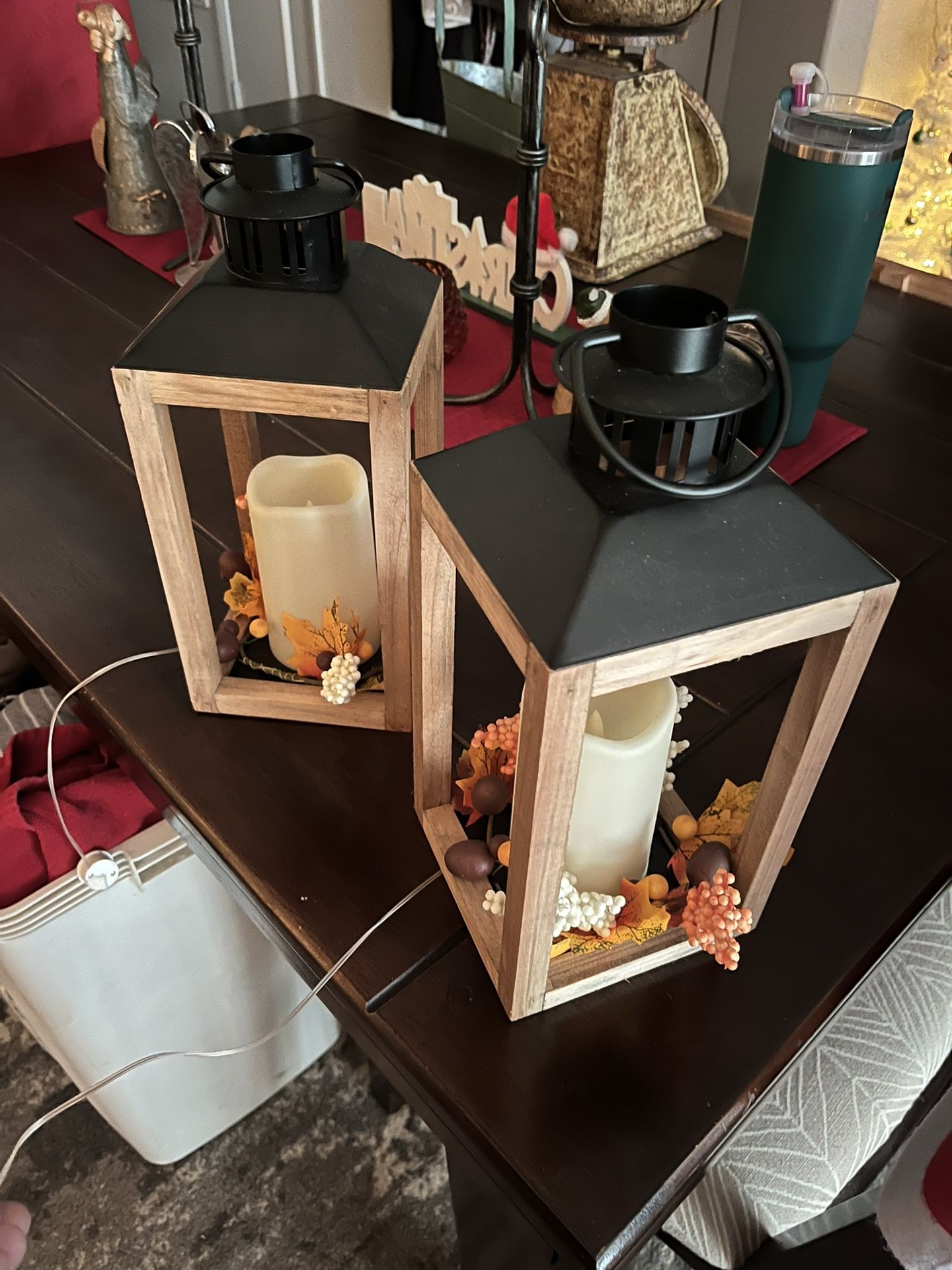 Two Beautiful New Fall Lanterns 13” Tall