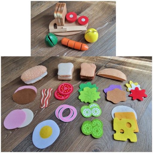 50 Pc Melissa And Doug Play Food (Wooden And Felt)