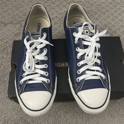 Converse Blue Leather Shoes Size 10