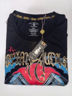 Ed Hardy Skull & Pistons Rines tones shirt big & tall
