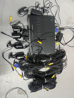 DVR Security Camera System with Cameras and Cables