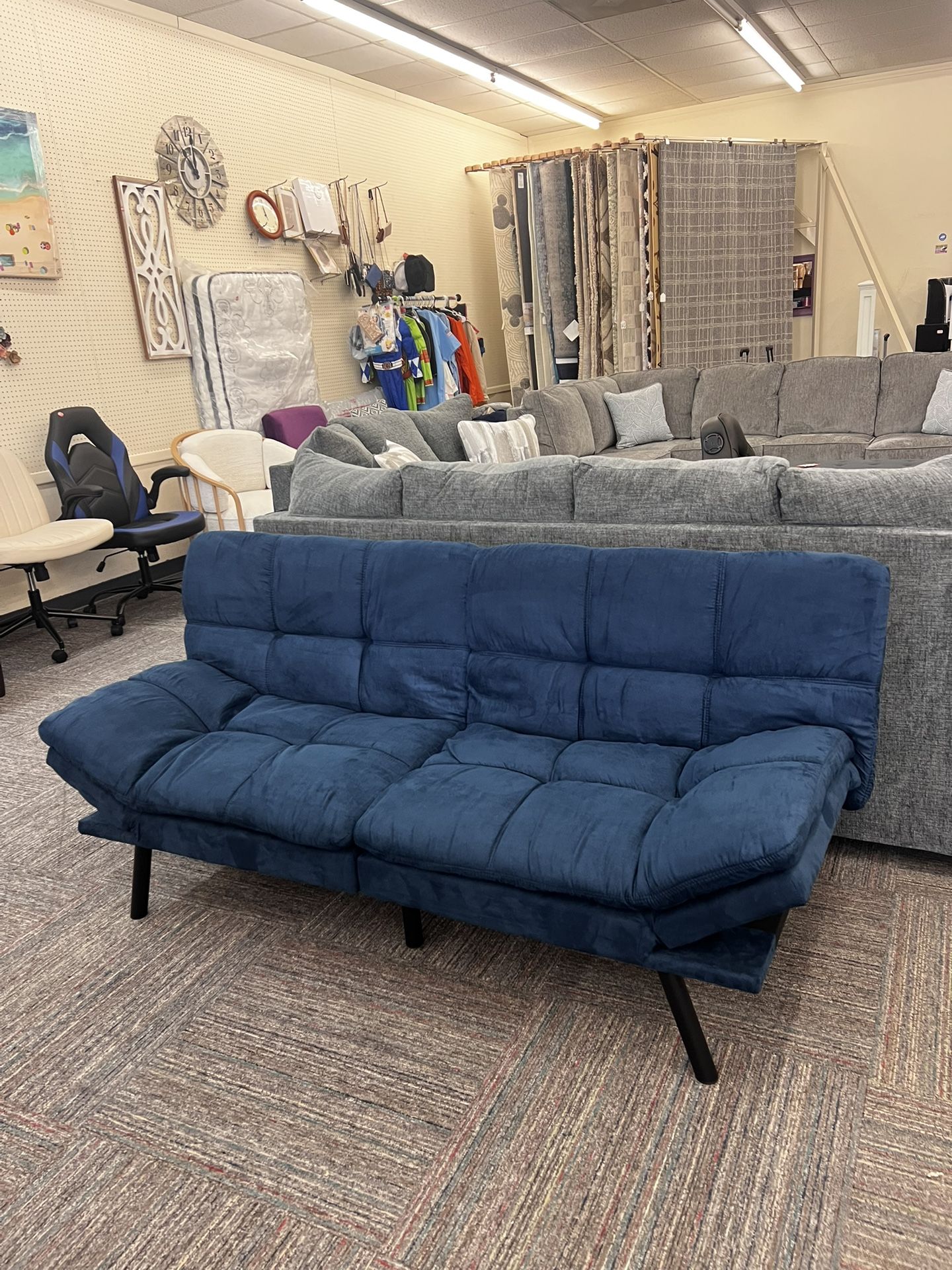 Memory Foam Futon with 72" Blue, New