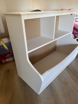 White Kids Toy Storage Organizer Bookshelf