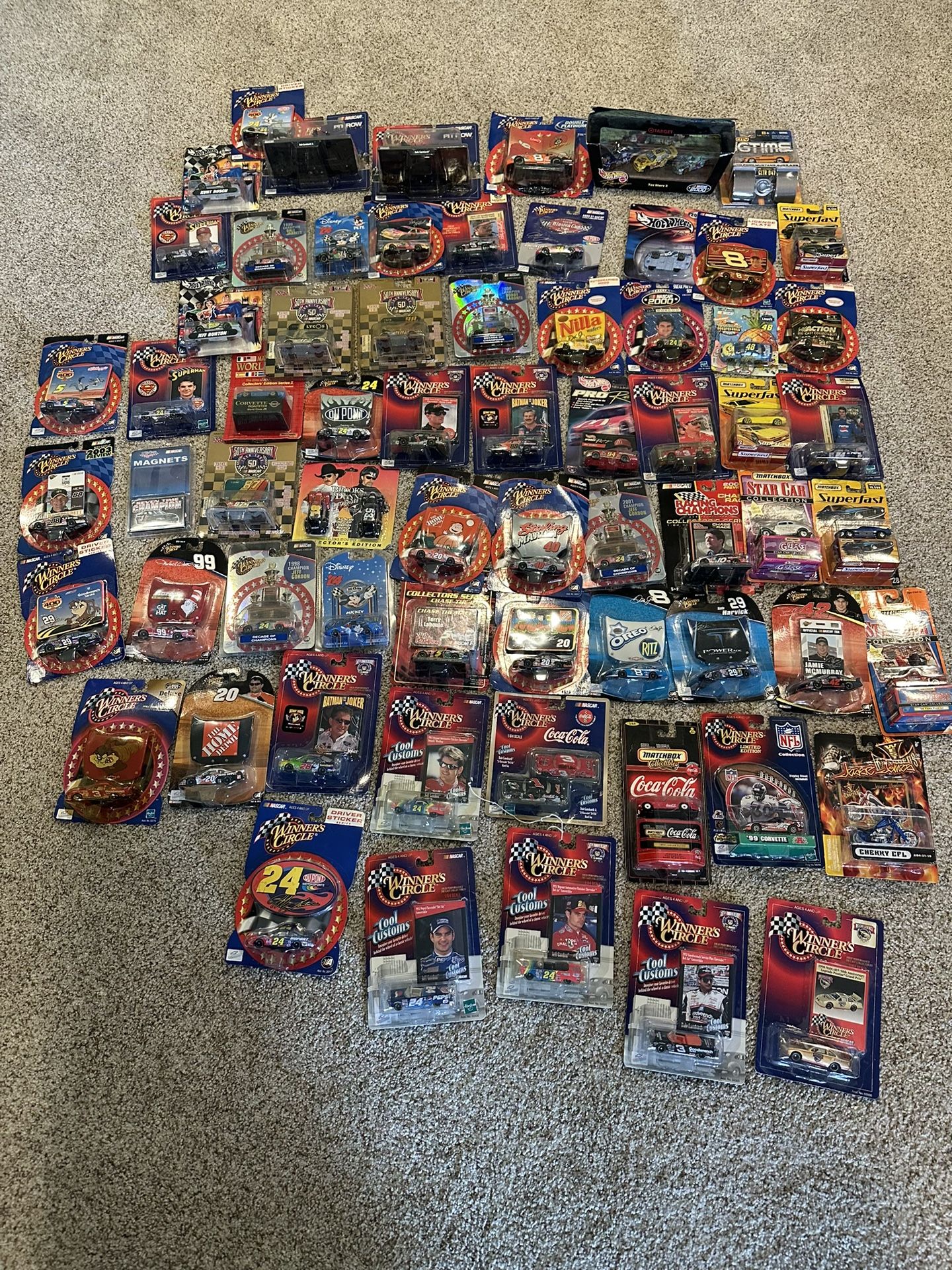 66 Winner circle, Matchbox, Various Cars In Original Packaging